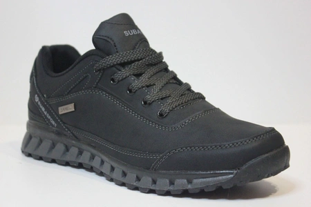 Мужские кроссовки черные из искусственной кожи A4952