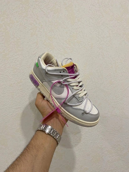 Кроссовки Nike SB Dunk Low x OFF-white Белые фото-1