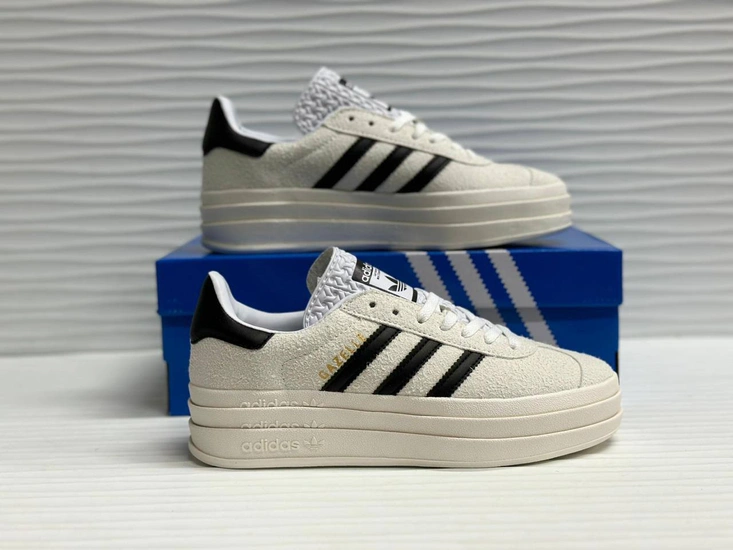 Кроссовки Adidas Gazelle Bold White/Black фото-1