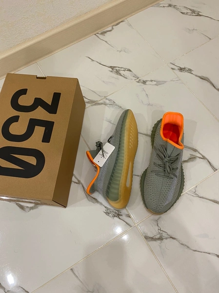 Adidas Yeezy 350 Boost v2 серо-оранжевые фото-2