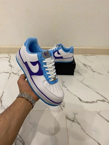 Кроссовки Nike Air Force 1 цвет белый + голубой