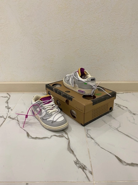 Кроссовки Nike SB Dunk Low x OFF-white Белые фото-4