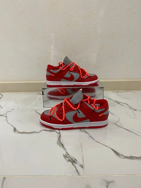 Кроссовки Nike SB Dunk Low x OFF-white Красные фото-7