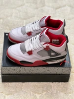 Кроссовки Nike Air Jordan 4 Retro White-Red фото-4