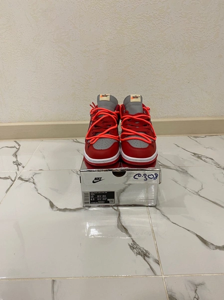 Кроссовки Nike SB Dunk Low x OFF-white Красные фото-4