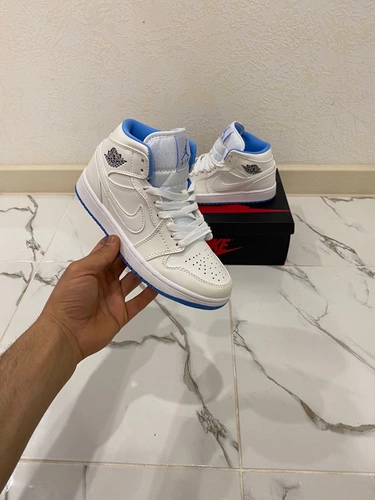 Кроссовки Nike Air Jordan 1 Mid White/Blue