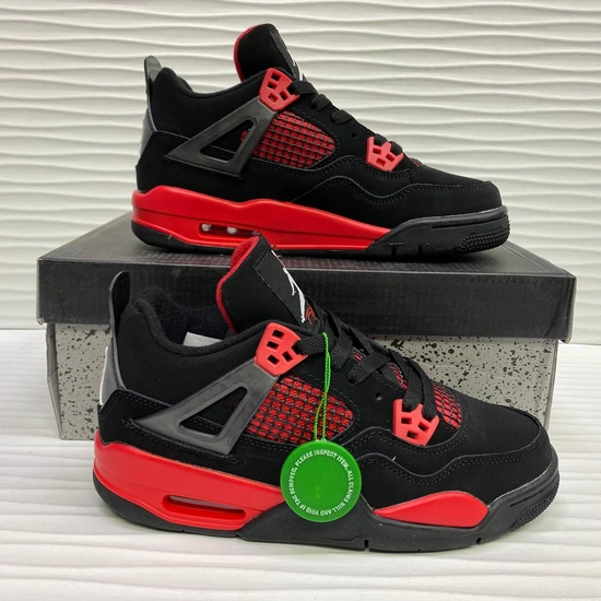 Кроссовки Nike Air Jordan 4 Retro Black-RED фото-1