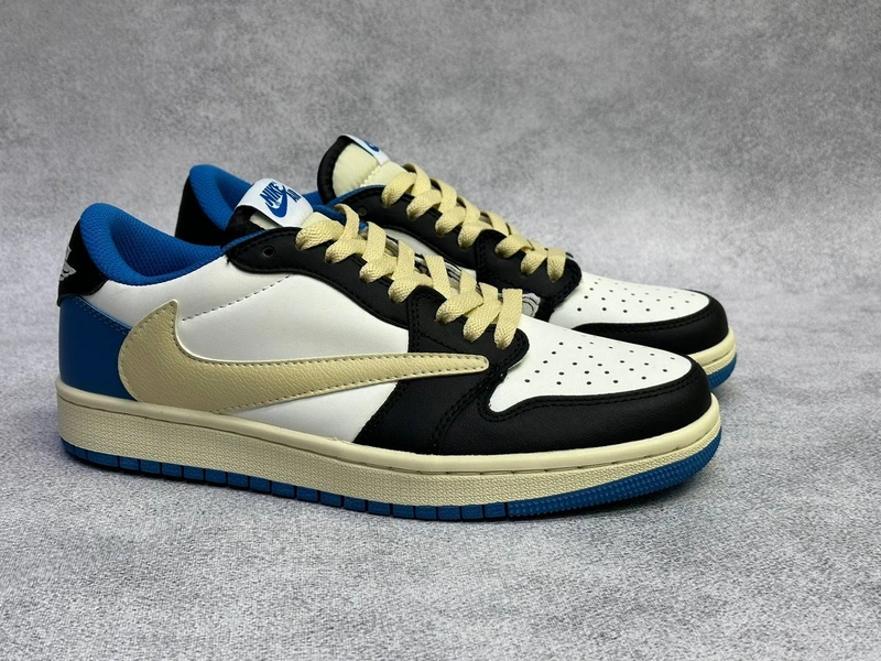 Кроссовки Кроссовки Nike Air Jordan 1 Low x Travis Scott Blue/White/black фото-6