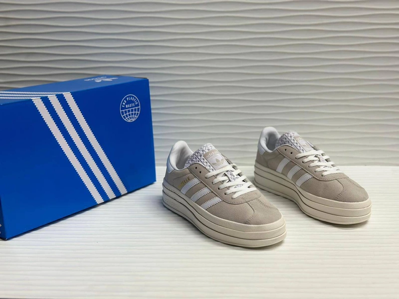 Кроссовки Adidas Gazelle Bold Grey/White фото-3