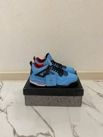 Кроссовки Nike Air Jordan 4 Retro светло синие фото-2