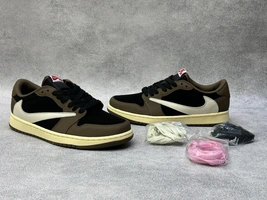 Кроссовки Кроссовки Nike Air Jordan 1 Low x Travis Scott Brown/Black фото-7