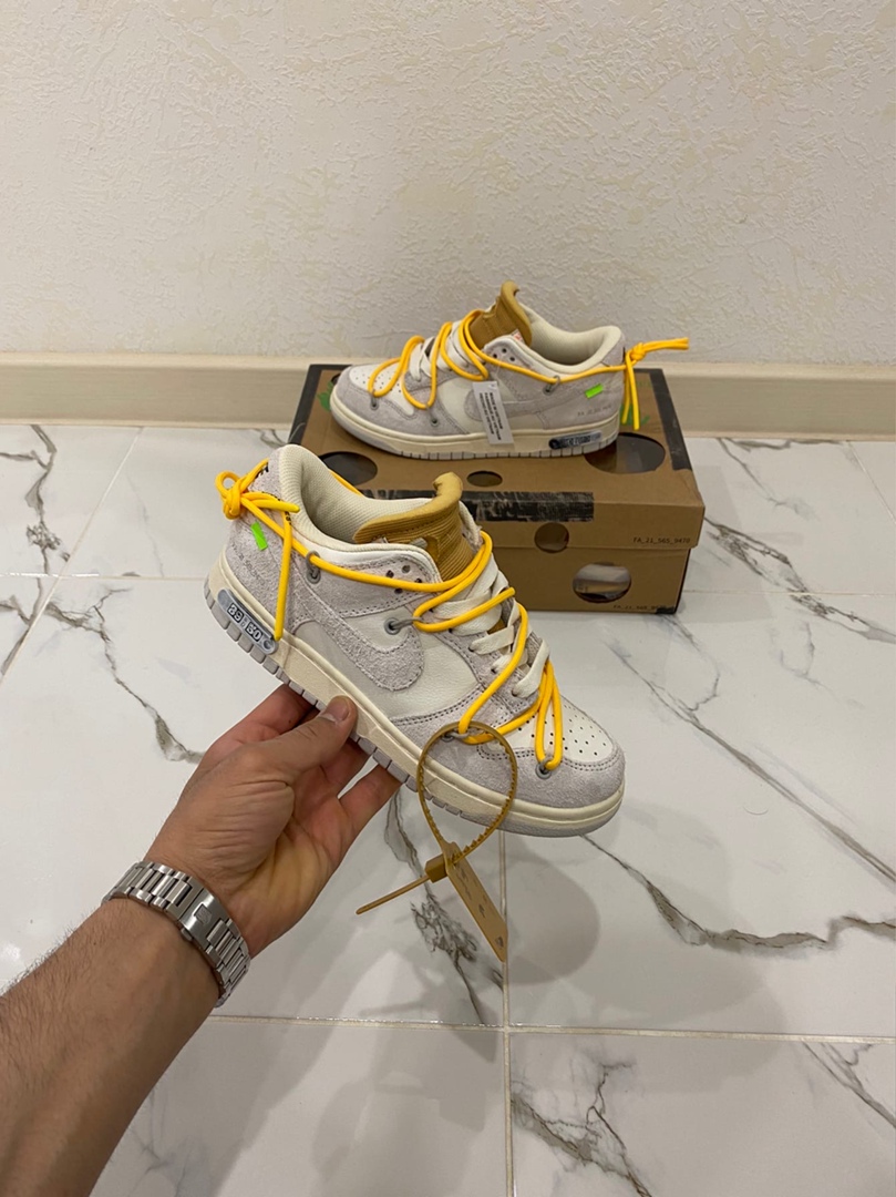  Кроссовки Nike SB Dunk Low x OFF-white Желтые