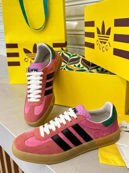 Кеды Adidas Gazelle x Gucci A104998 Pink фото-1